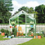 Polycarbonate Greenhouse Large Walk-in Garden Growhouse, Sliding Door & Twin Wall Panels with Steel Base 6x4 ft (Green)
