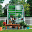 Polycarbonate Greenhouse Large Walk-in Garden Growhouse, Sliding Door & Twin Wall Panels with Steel Base 6x4 ft (Grey)