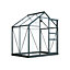 Polycarbonate Greenhouse Large Walk-in Garden Growhouse, Sliding Door & Twin Wall Panels with Steel Base 6x4 ft (Grey)