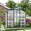 Polycarbonate Greenhouse Walk In Aluminium Frame Garden Green House,Green,6 x 4 ft