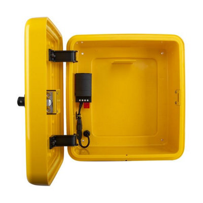 Polycarbonate Outdoor Defibrillator Cabinet with Code Lock, Heating System and LED Light - Yellow