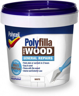Polycell 5207197 Polyfilla for Wood General Repairs White Tub 380g