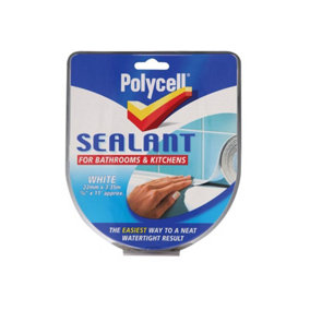 Polycell 6033784 Sealant Strip Kitchen / Bathroom White 22mm PLCSSBKWH22