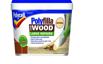 Polycell Polyfilla 2 Part Wood Filler For Large Repairs Natural 2 x 375g (750g)