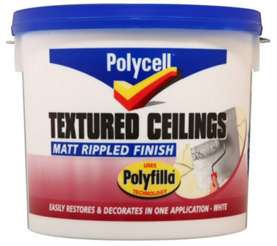 Polycell Textured Ceiling Matt Rippled Finish 5l