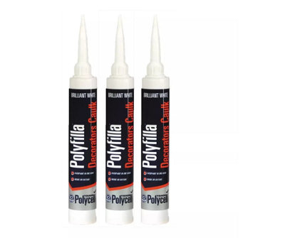 Polycell Trade Polyfilla Decorators Caulk White 290ml Pack of 3