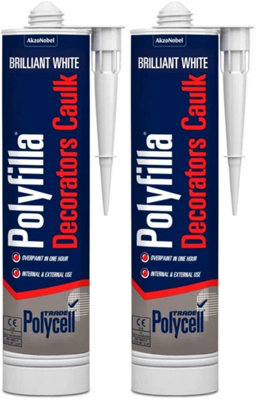 Polycell Trade Polyfilla Decorators Caulk White 380ml Pack of 2