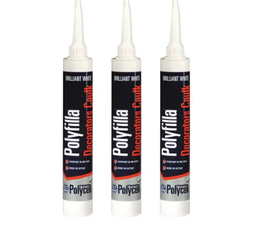 Polycell Trade Polyfilla Decorators Caulk White 380ml Pack of 3