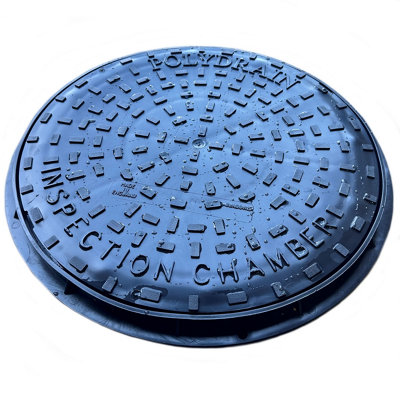 Polydrain Inspection Chamber Manhole Round Plastic Cover & Frame 450mm ...