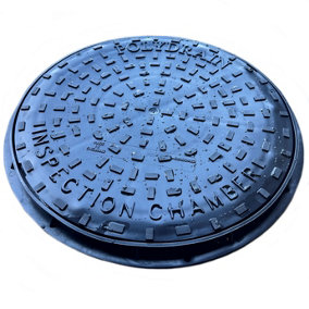 Polydrain Inspection Chamber Manhole Round Plastic Cover & Frame 450mm overall size is 540mm