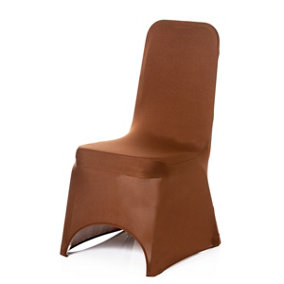 Polyester Spandex Chair Cover for Wedding Decoration - Chocolate, Pack of 1
