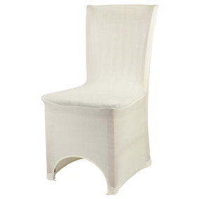 Polyester Spandex Chair Cover for Wedding Decoration - Ivory, Pack of 1