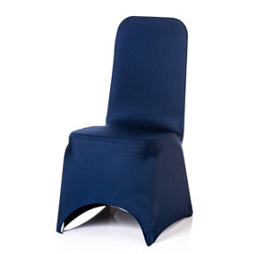 Polyester Spandex Chair Cover for Wedding Decoration - Navy Blue, Pack of 1
