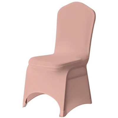 Polyester Spandex Chair Cover for Wedding Decoration - Rose Gold, Pack of 1