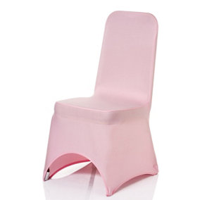 Polyester Spandex Chair Covers for Wedding Decoration - Baby Pink, Pack of 10