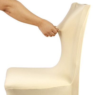 Polyester Spandex Chair Covers for Wedding Decoration - Champagne, Pack of 10
