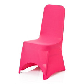 Polyester Spandex Chair Covers for Wedding Decoration - Fushia, Pack of 10
