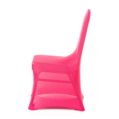 Polyester Spandex Chair Covers for Wedding Decoration - Fushia, Pack of 10