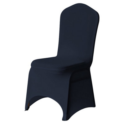 Polyester Spandex Chair Covers for Wedding Decoration - Navy Blue, Pack ...