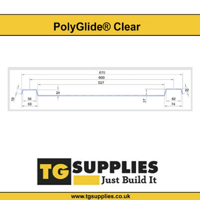 PolyGlide Clear Glass-Like Solid Polycarbonate Roofing Sheet Panel - 3000mm