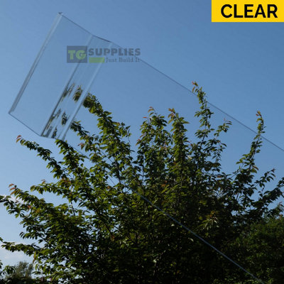 PolyGlide Clear Glass-Like Solid Polycarbonate Roofing Sheet Panel - 6000mm