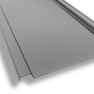 PolyGlide Grey Tinted Glass-Like Solid Polycarbonate Roofing Sheet - Profiled Perspex Panel - 4000mm