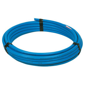 Polypipe 25 metre Roll of 20mm Blue Water Mains Service MDPE Pipe