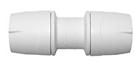 Polypipe PolyMax MAX022 22mm Straight Pushfit Coupler Connector White Single