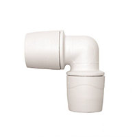 Polypipe PolyMax MAX122 22mm Pushfit 90"Degree Elbow White Single