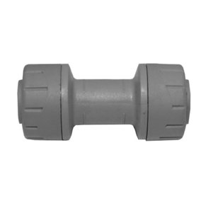 Polypipe PolyPlumb PB010 10mm Straight Coupler Connector - Grey 10 Pack