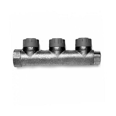 Polypipe PolyPlumb PB47153 15mm x 3/4 Inch 3 Port Brass Single Sided Manifold Unvalved - Single