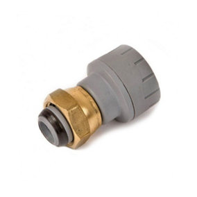 Polypipe PolyPlumb PB715 15mm x 1/2" Straight Tap Connector Brass Connecting Nut - Single
