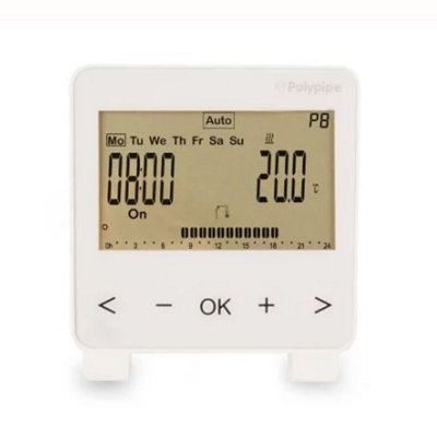Polypipe Programmable Room Thermostat (RF) UFHPROGRFB Underfloor Heating |  DIY at Bu0026Q