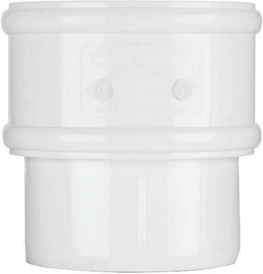 POLYPIPE RR125 White Pipe Connector for Round Gutter Downpipe 68mm