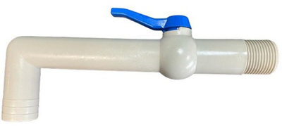 Polypropylene garden tap 90degrees outlet with 1BSP male inlet and PTFE ...