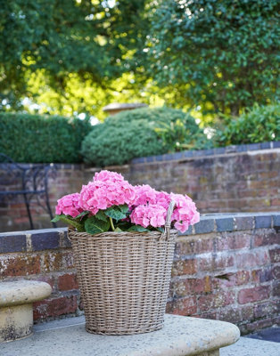 Polyrattan Natural Lined Planter H49Cm D44Cm