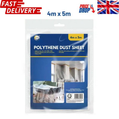 Polythene Dust Sheet Heavy Duty Waterproof Plastic Cover Painting ...