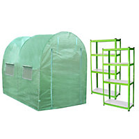 Polytunnel Greenhouse - 4m x 2m with Racking