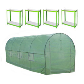 Polytunnel Greenhouse - 5m x 2m with Racking