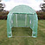 Polytunnel Greenhouse Walk In Galvanised Windows Doors Growhouse PE Cover Diameter 4 x 2m