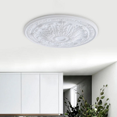 Polyurethane Ceiling Rose in White 76cm Diameter x 6.5cm Thickness Price Comparisons | Compare The Build