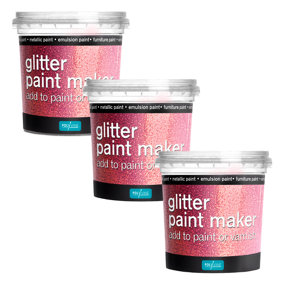 Polyvine Glitter Paint Maker Pink - pack of 3 - for 7.5L