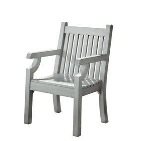 Polywood Classic Garden Armchair - Weatherproof UV-Stabilised Wood Effect Outdoor Chair Seat - H93.5 x W62.5 x D60.5cm, Grey