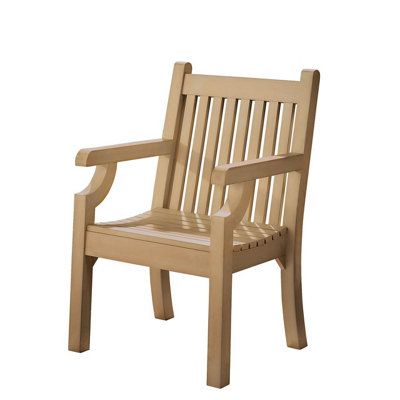 Polywood Classic Garden Armchair - Weatherproof UV-Stabilised Wood Effect Outdoor Chair Seat - H93.5 x W62.5 x D60.5cm, Teak