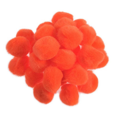 POM-POMS 1IN PK100 - Pom Poms: 2.5cm: Orange: Pack of 100 - Trimits