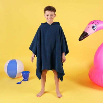 Poncho Towel Childrens Absorbent Hood Quick Drying Beach Robe