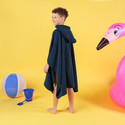 Poncho Towel Childrens Absorbent Hood Quick Drying Beach Robe