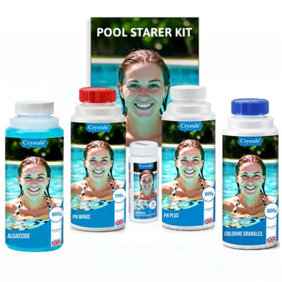 Pool Starter Kit Water Treatment Cleaning Set with Chlorine Granules