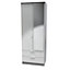 Poole 2 Door 2 Drawer Mirrored Robe in Uniform Grey Gloss & Dusk Grey (Ready Assembled)
