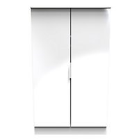 Poole 2 Door Midi Robe in White Gloss (Ready Assembled)